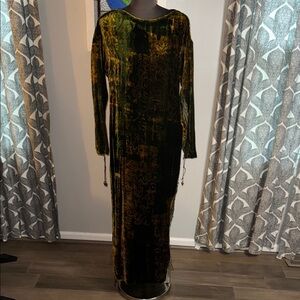Susan Unger Vintage 1990’s 100% Silk Velvet Art to Wear Maxi Dress